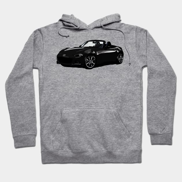 Miata MX5 IV BLACK Hoodie by CharlieCreator